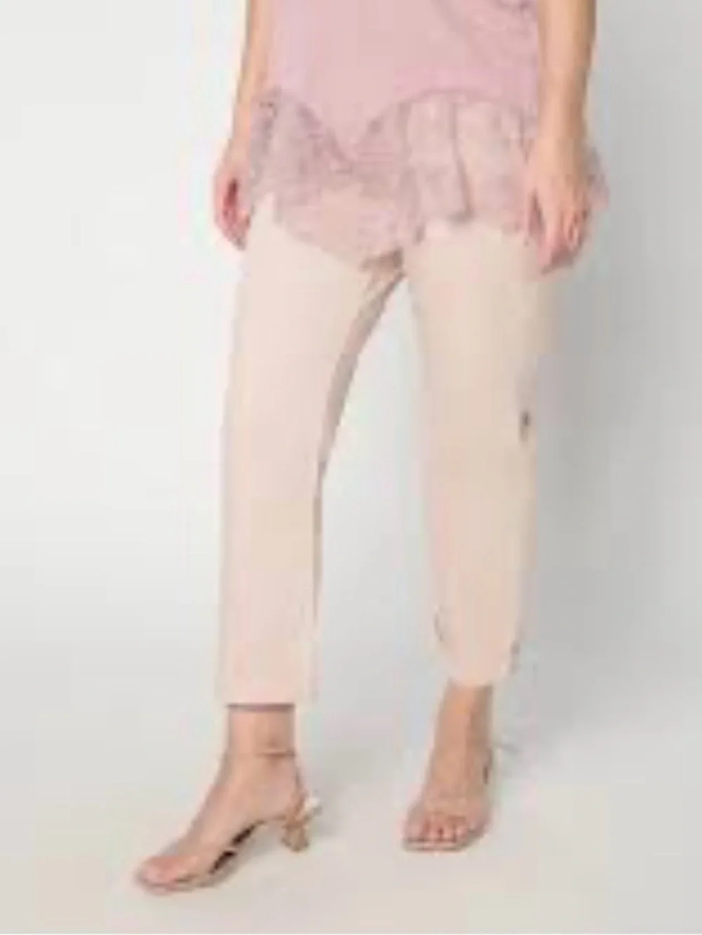 NWOT LOGO by Lori Goldstein Pull-On Boyfriend Crop Pants Comfort Waistband 12P